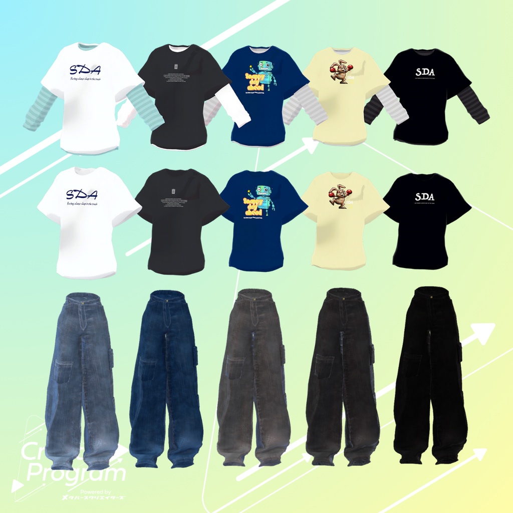 SnappyDayAhead Casual T-shirt & Jeans set - VRChat Men's Clothing / CP9