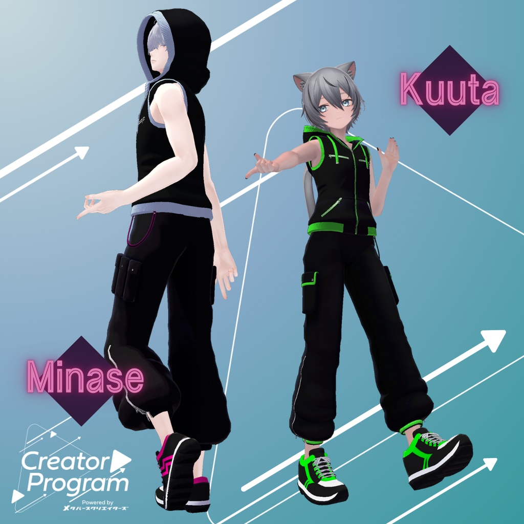 Sleeveless Hoodie Set - VRChat Men's Clothing / CP5