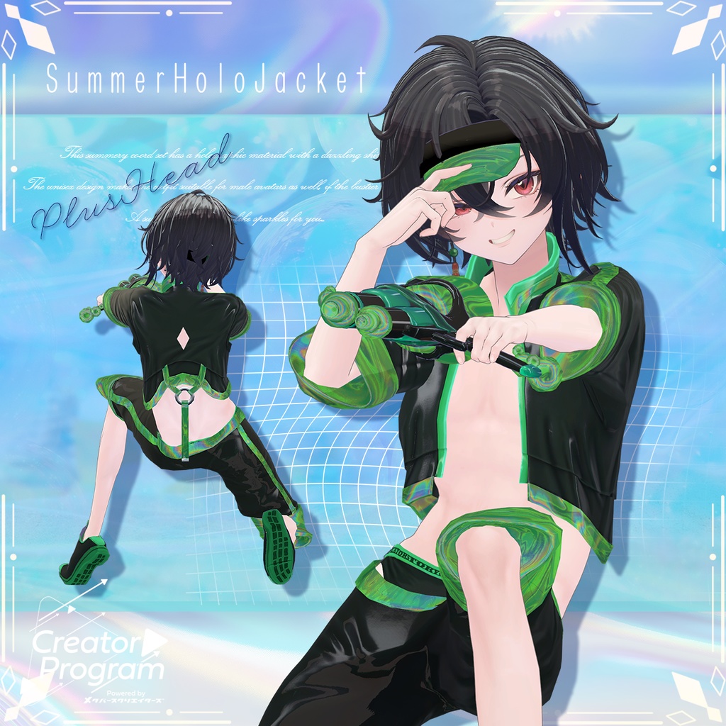 SummerHoloJacket (Foam Spewer Water Gun included!) - VRChat Women's Clothing / CP4?