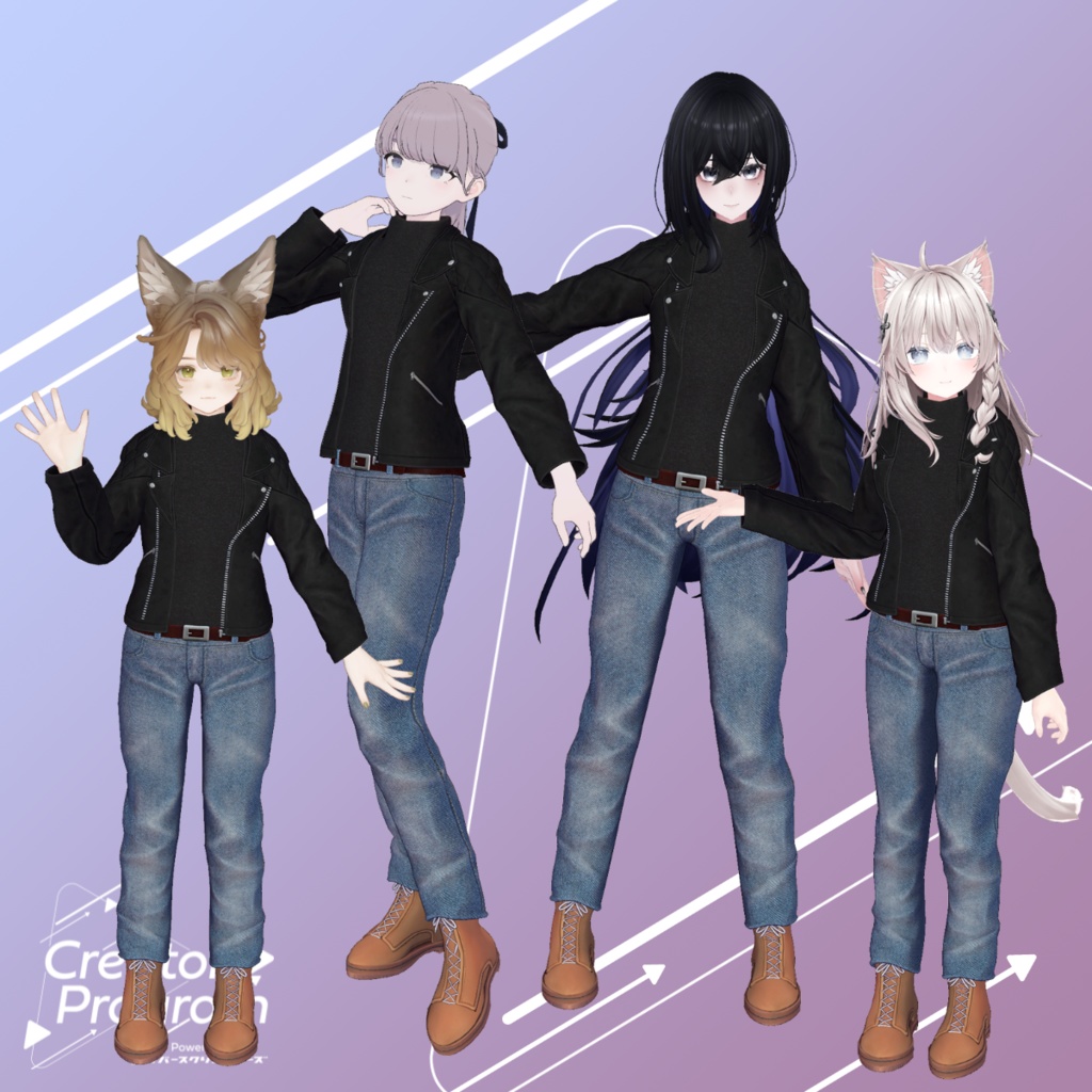 Biker Jacket Set - VRChat Women's Clothing / CP4