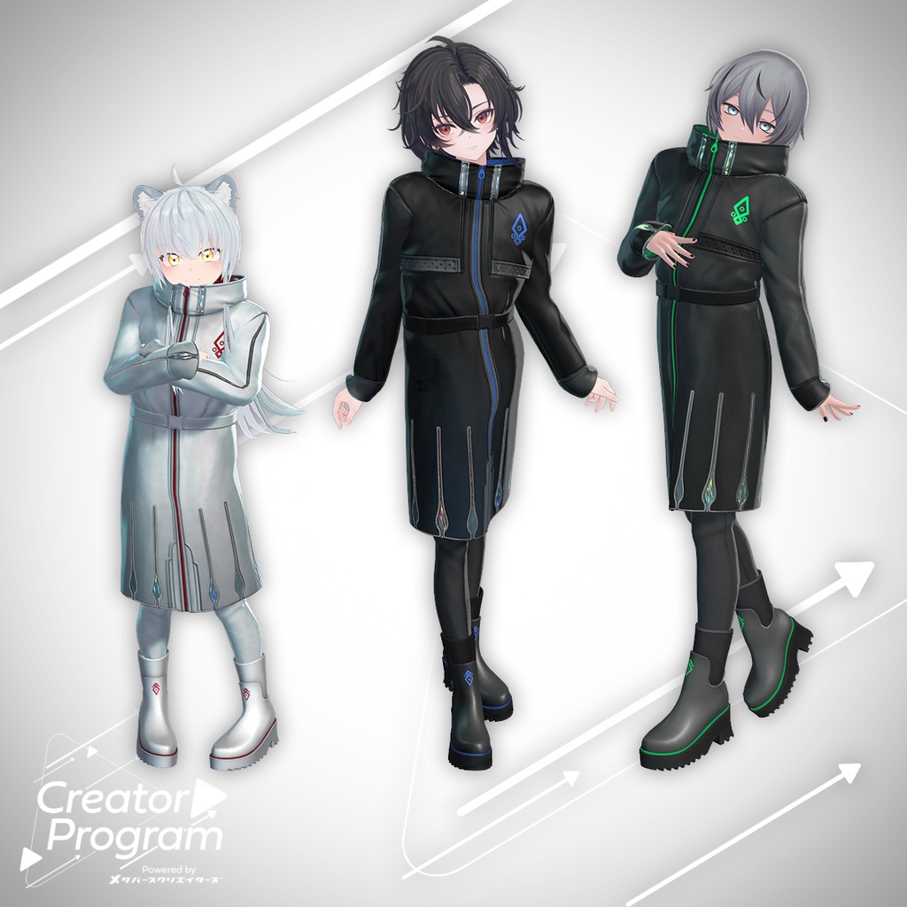 Pearl Rain Tech Coat - VRChat Men's Clothing / CP8