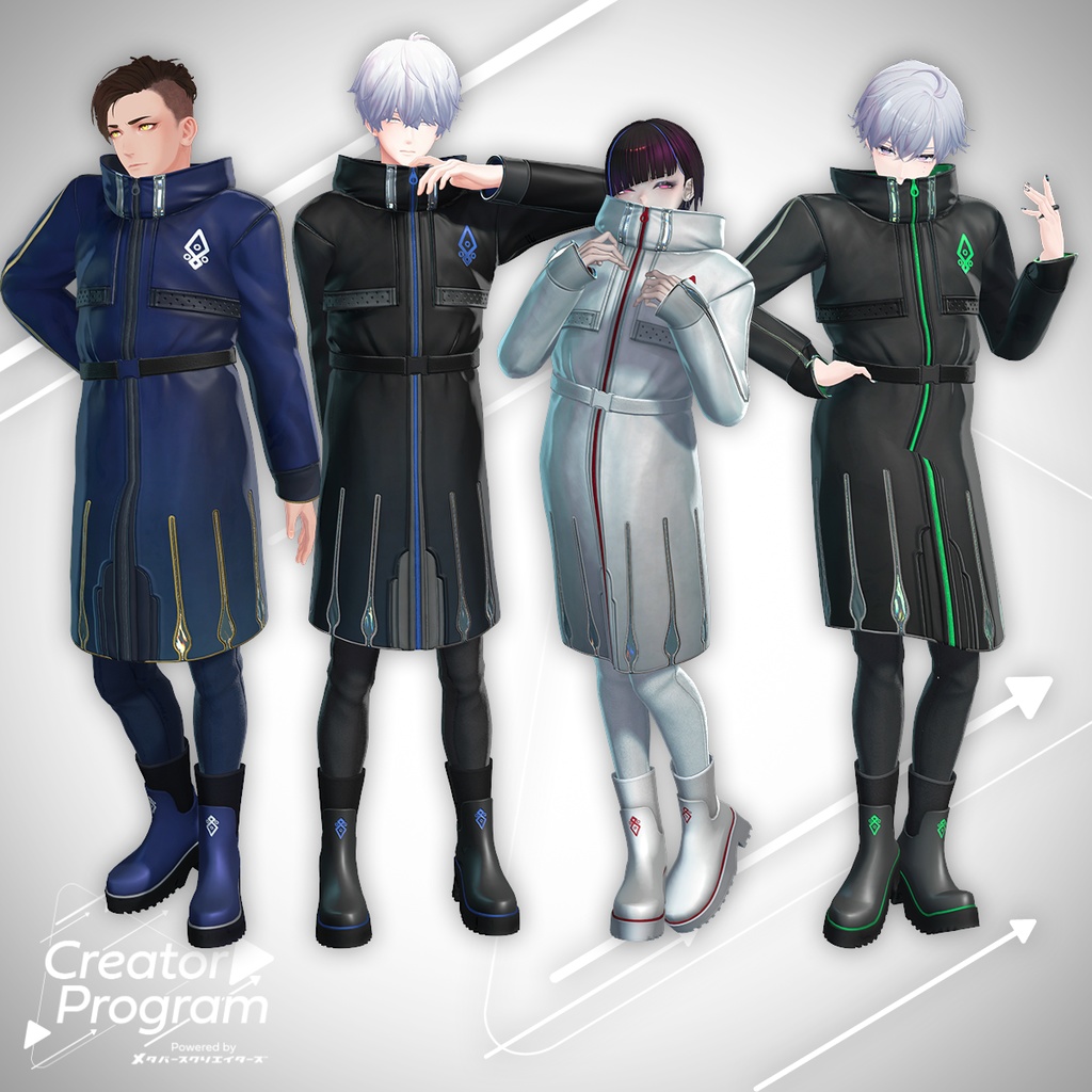 Pearl Rain Tech Coat - VRChat Men's Clothing / CP8