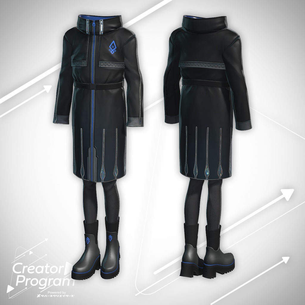 Pearl Rain Tech Coat - VRChat Men's Clothing / CP8