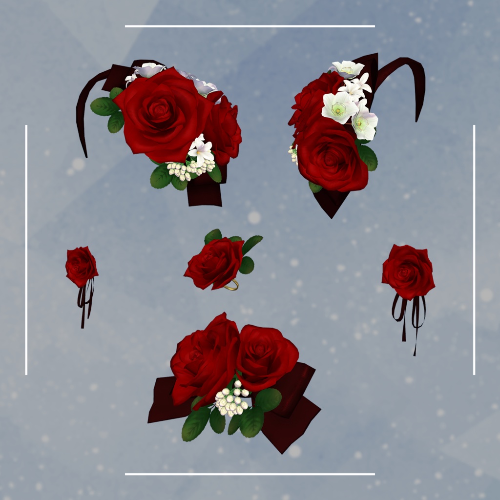 Dreambird’s Rose Accessory Set - VRChat Avatar Accessory / CP34