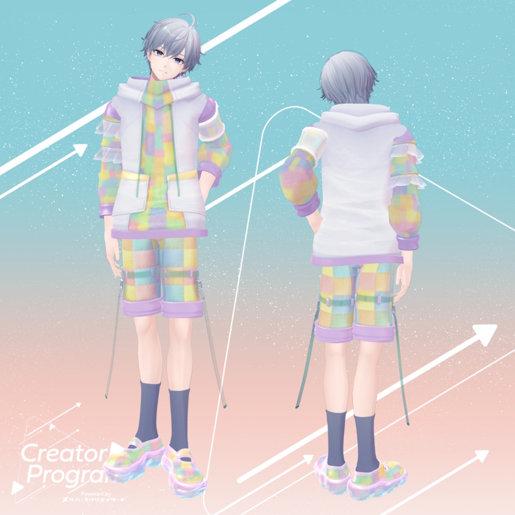 UrarakaPatchwork Hoodie - VRChat Men's Clothing / CP11