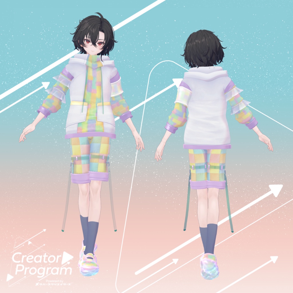 UrarakaPatchwork Hoodie - VRChat Men's Clothing / CP11