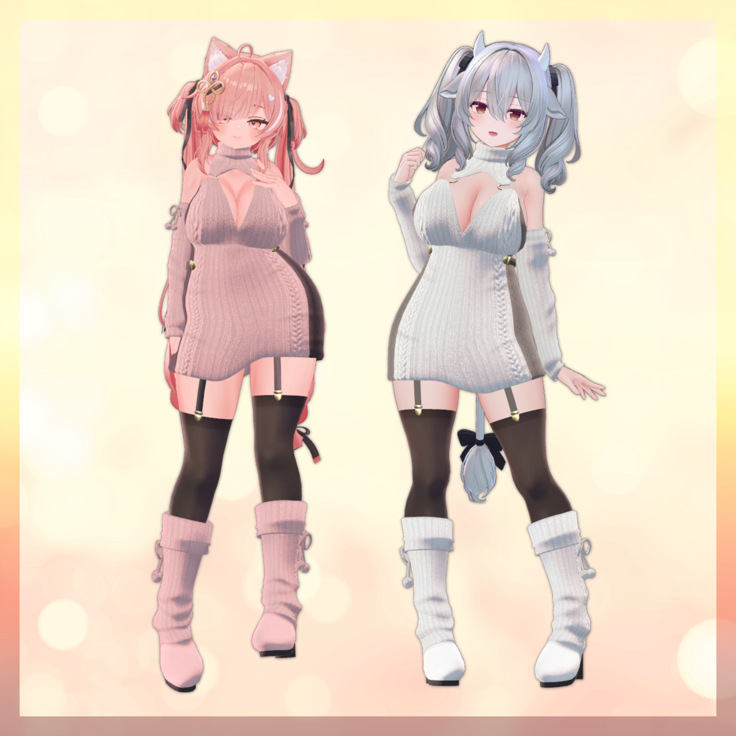 Vrchat White Robe WinterLily - VRChat Women's Clothing / CP35 - MetaCreatorsTYO EN - BOOTH
