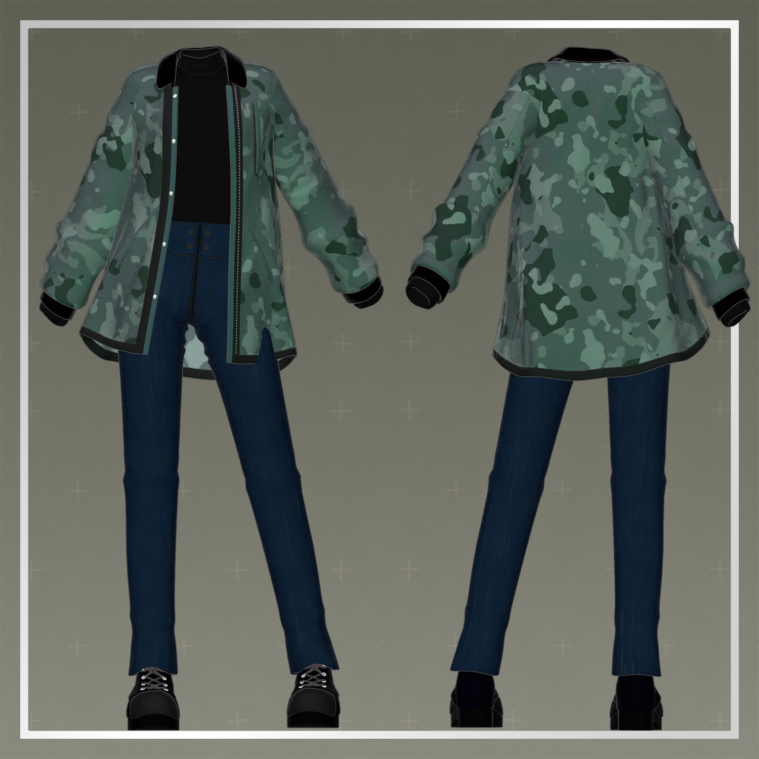 Military Jacket Outfit - VRChat Women's Clothing / CP36 ...