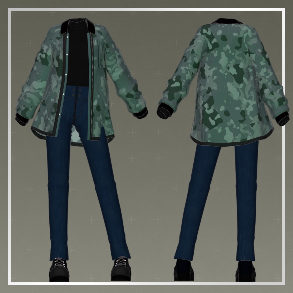 Military Jacket Outfit - VRChat Women's Clothing / CP36