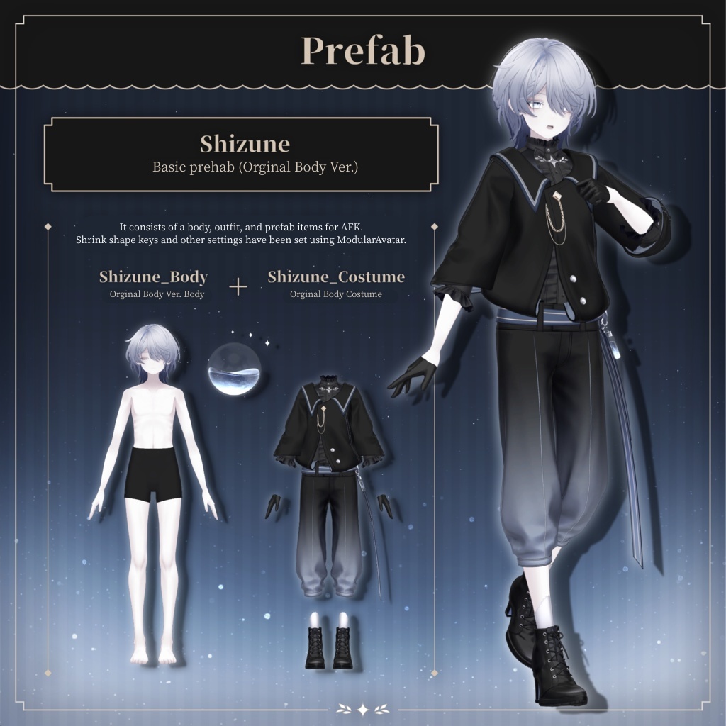 -Shizune- -Original 3D Model for VRChat #雫峰3D #Shizune3D / AC3