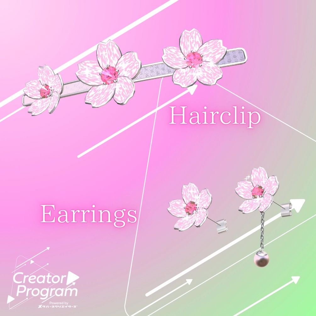 Sakura Blooming Accessories - VRChat Avatar Accessory / CP15