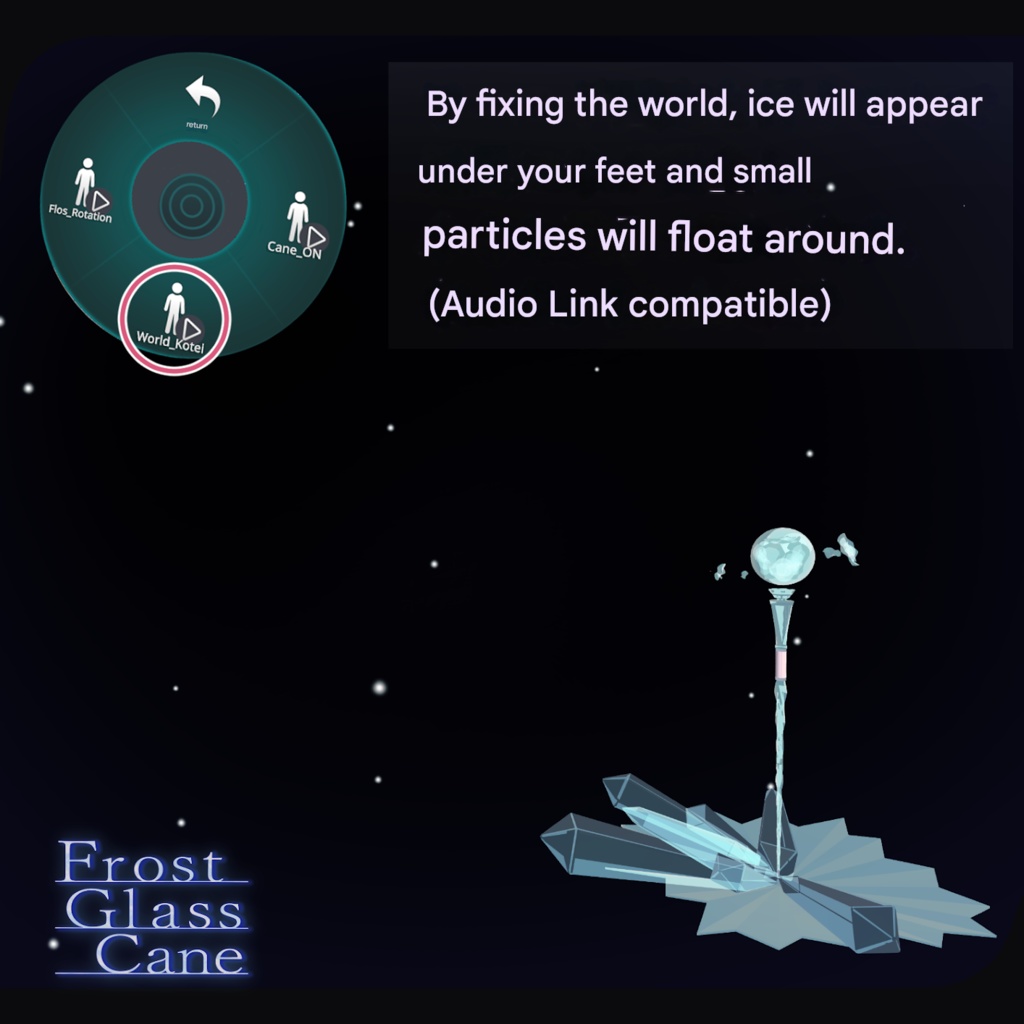 Frost Glass Cane - VRChat Gimmicky Avatar Accessory / CP19