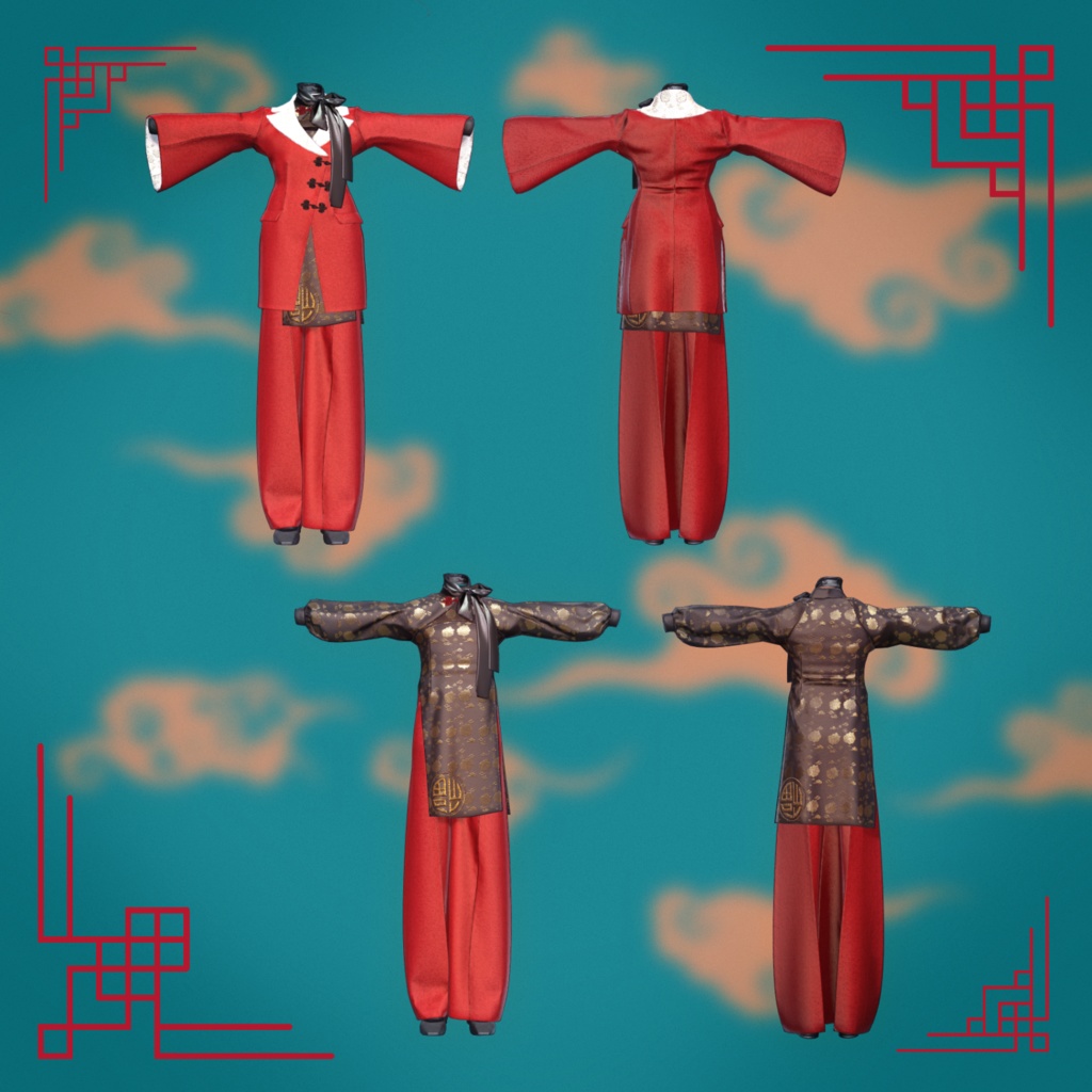 DAO-FU Chinese suit - VRChat Men's Clothing / CP38