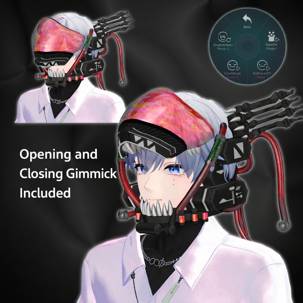 V2FACE Cyberpunk Mask - VRChat Gimmicky Avatar Accessory / CP43