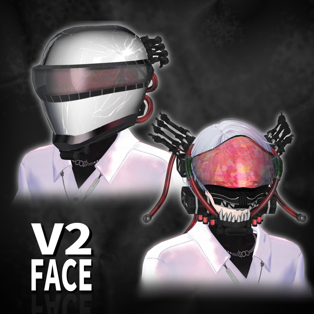V2FACE Cyberpunk Mask - VRChat Gimmicky Avatar Accessory / CP43