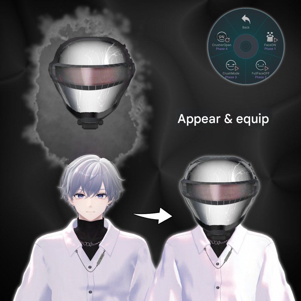 V2FACE Cyberpunk Mask - VRChat Gimmicky Avatar Accessory / CP43