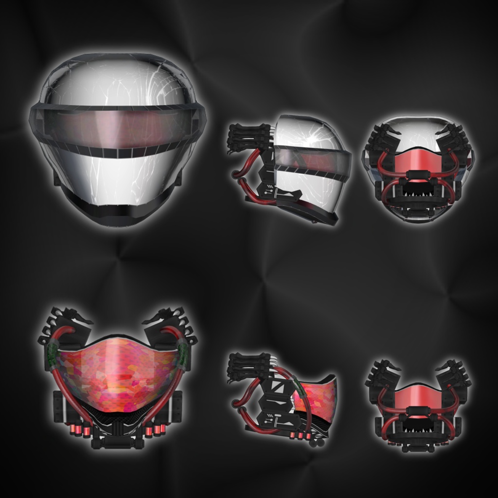 V2FACE Cyberpunk Mask - VRChat Gimmicky Avatar Accessory / CP43