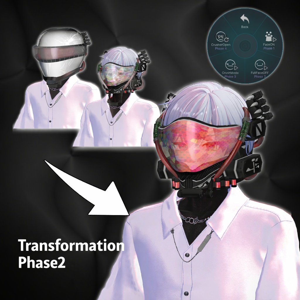 V2FACE Cyberpunk Mask - VRChat Gimmicky Avatar Accessory / CP43