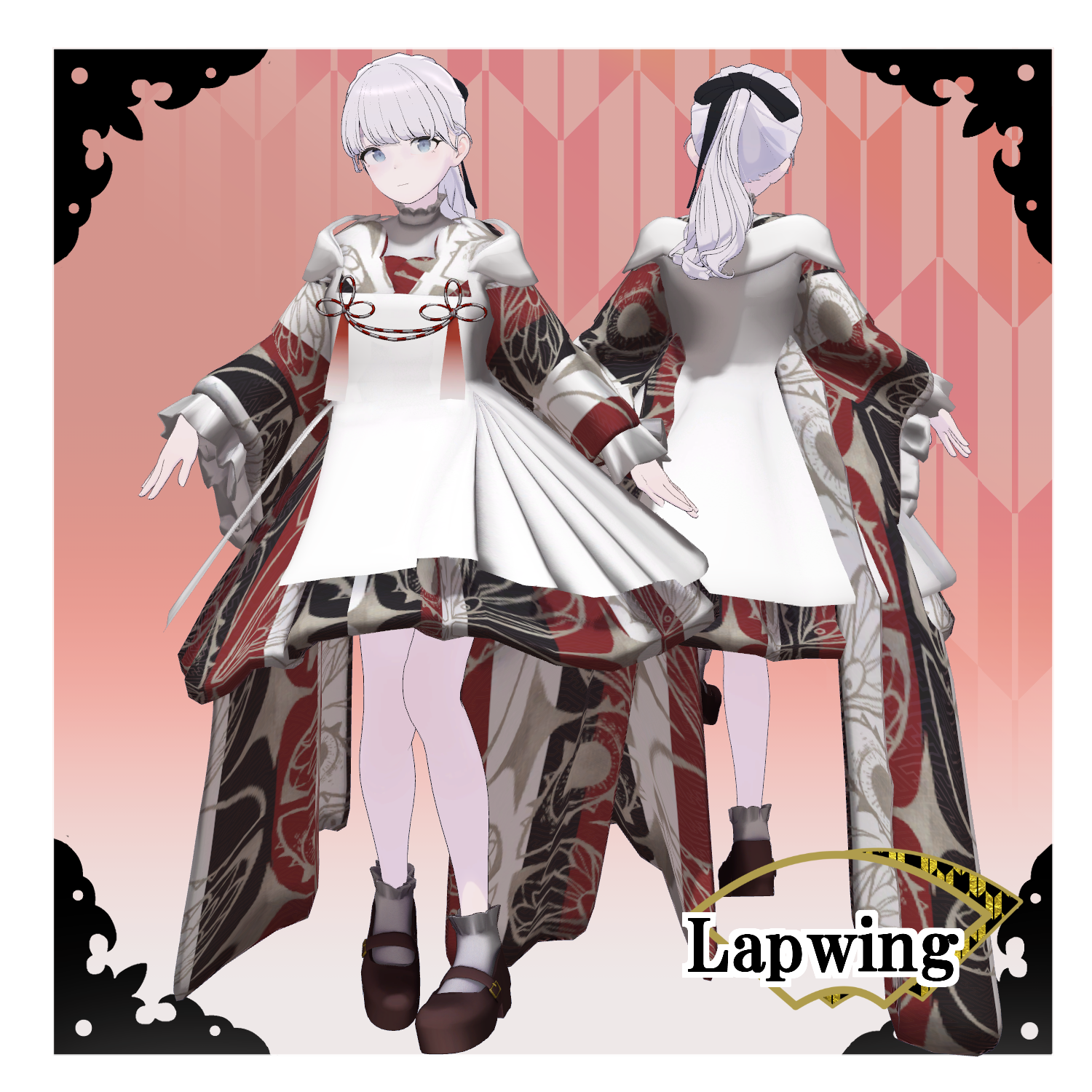 Vrchat White Robe Red & White Apron Dress - VRChat Women's Clothing / CP20 ...