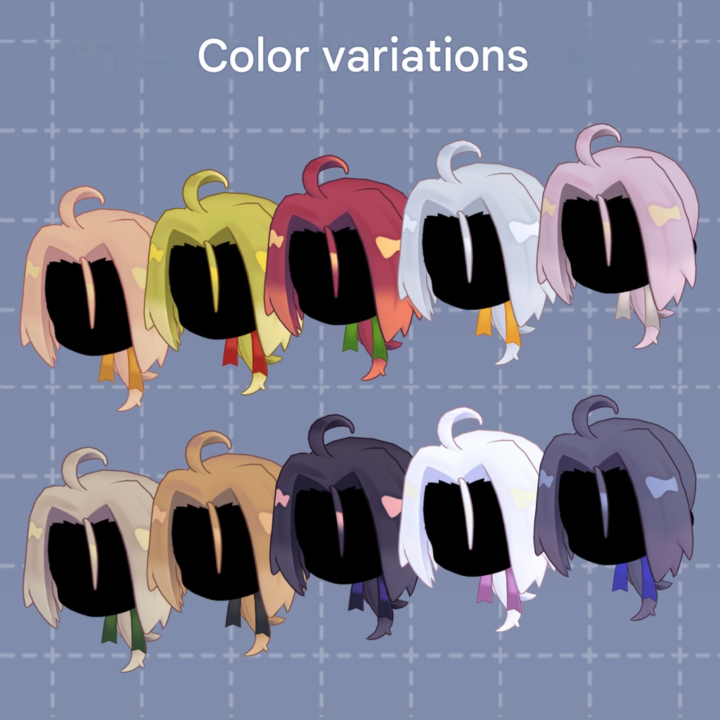 Neat Center-Part Hair & Styling Set - VRChat Hair / CP3