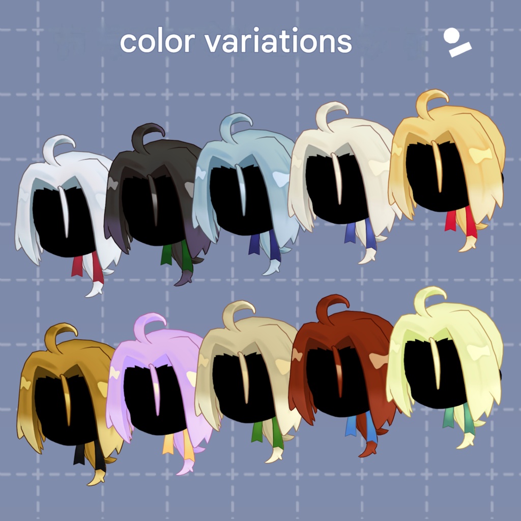 Neat Center-Part Hair & Styling Set - VRChat Hair / CP3