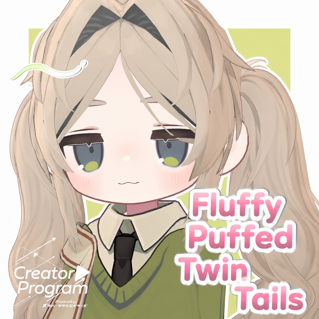 Fluffy Puffed Twin Tails - VRChat Hair / CP26