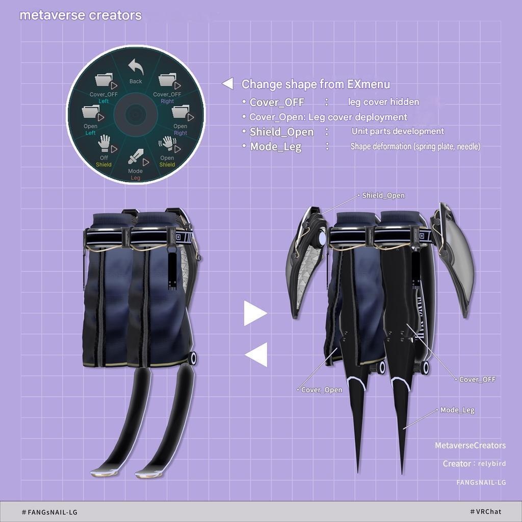 FANGsNAIL-LG - VRChat Gimmicky Avatar Accessory / CP43