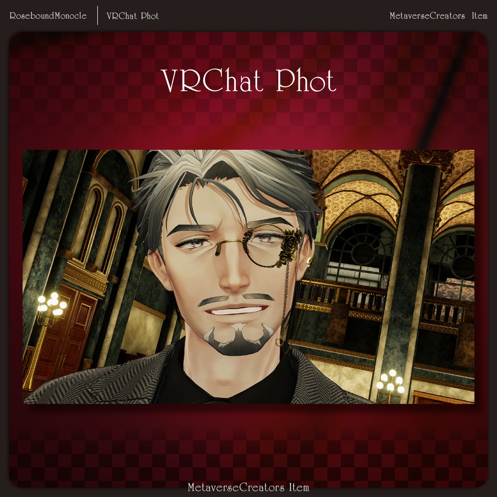Rosebound Monocle Set - VRChat Gimmicky Avatar Accessory / CP34