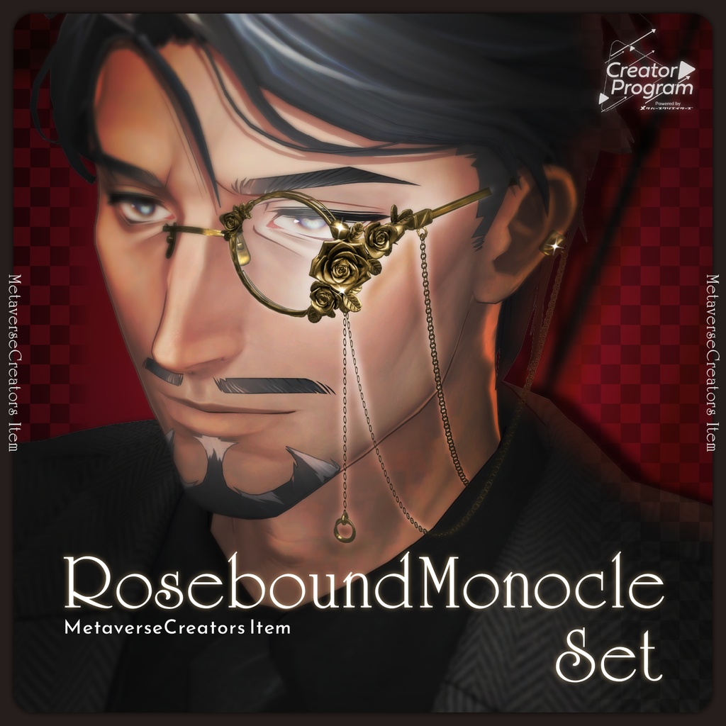 Rosebound Monocle Set - VRChat Gimmicky Avatar Accessory / CP34