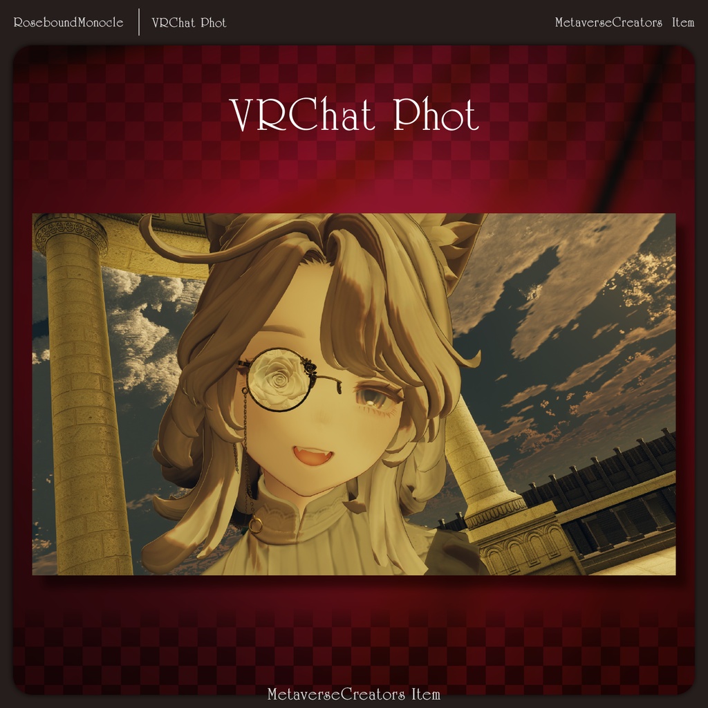 Rosebound Monocle Set - VRChat Gimmicky Avatar Accessory / CP34