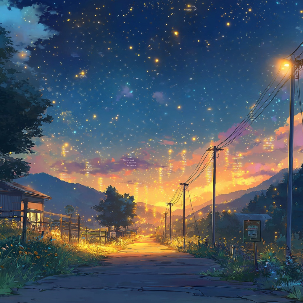 夕暮れに染まる静かな住宅街