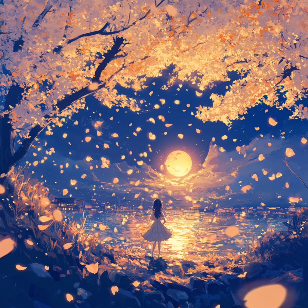 月の湖に咲く、春の記憶