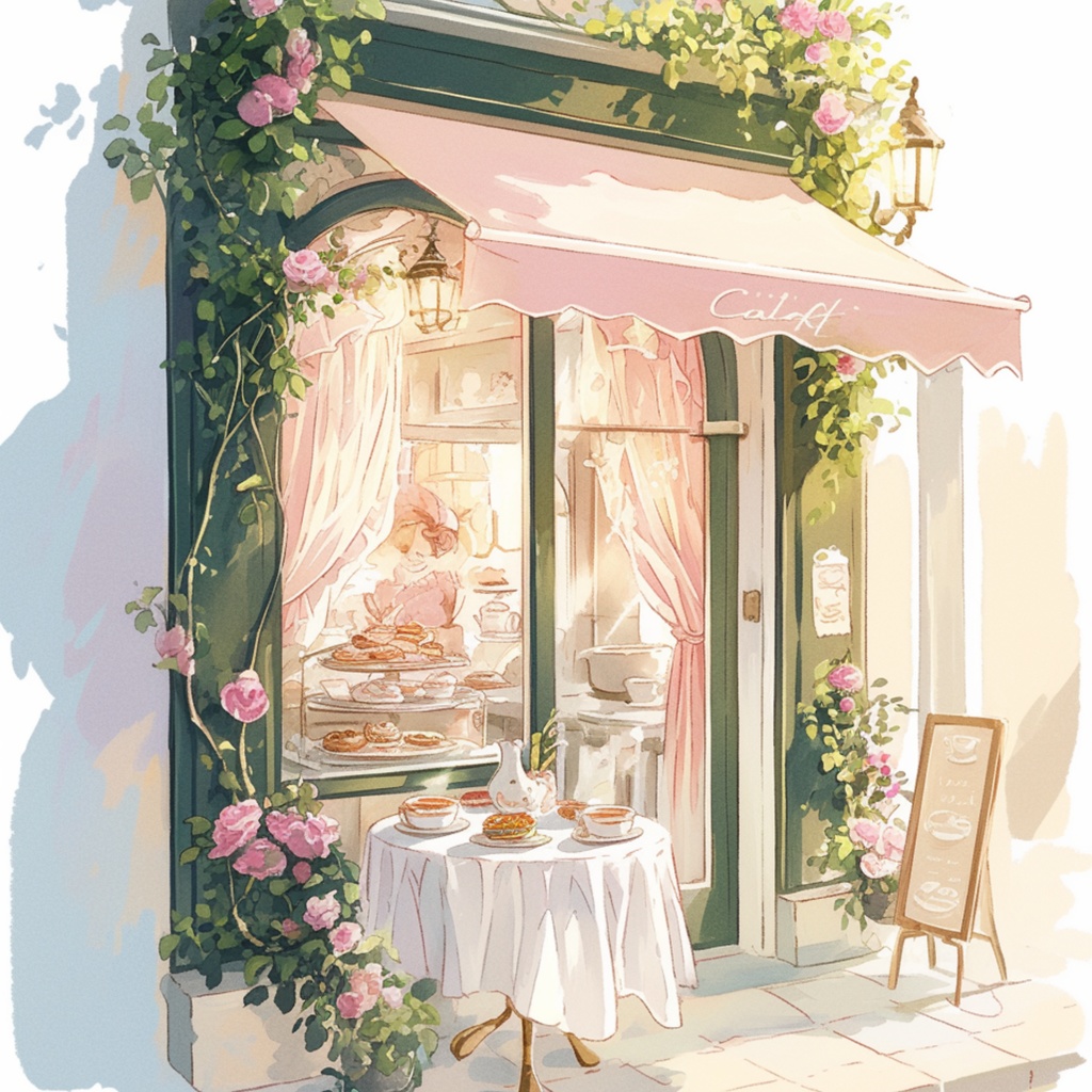 バラの咲くカフェで、ひとやすみ