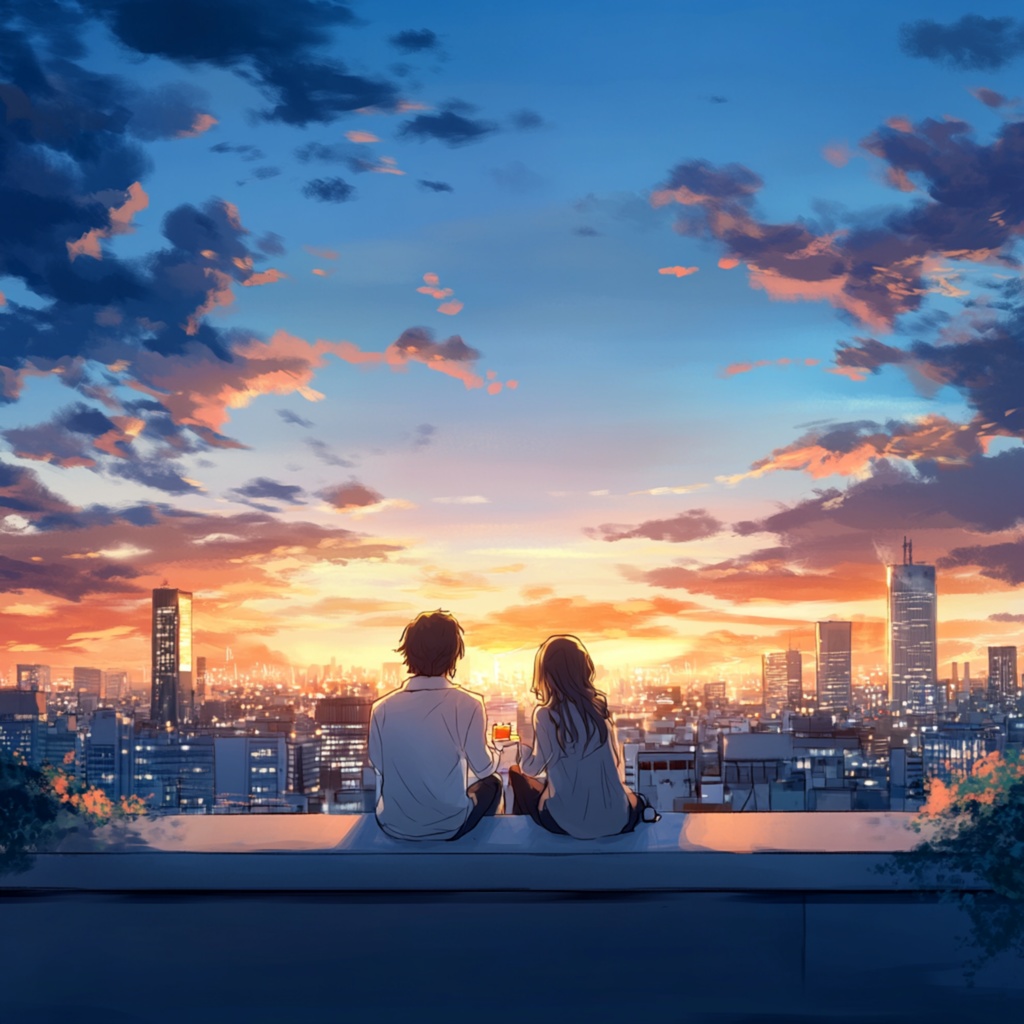 約束のトワイライト。ビルの屋上で見つけた二人の秘密基地