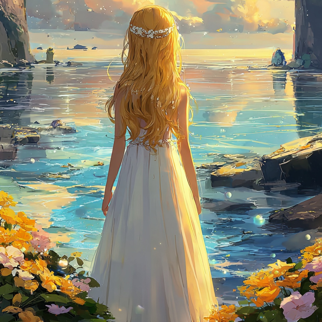 光の回廊、水辺に佇む乙女の夢