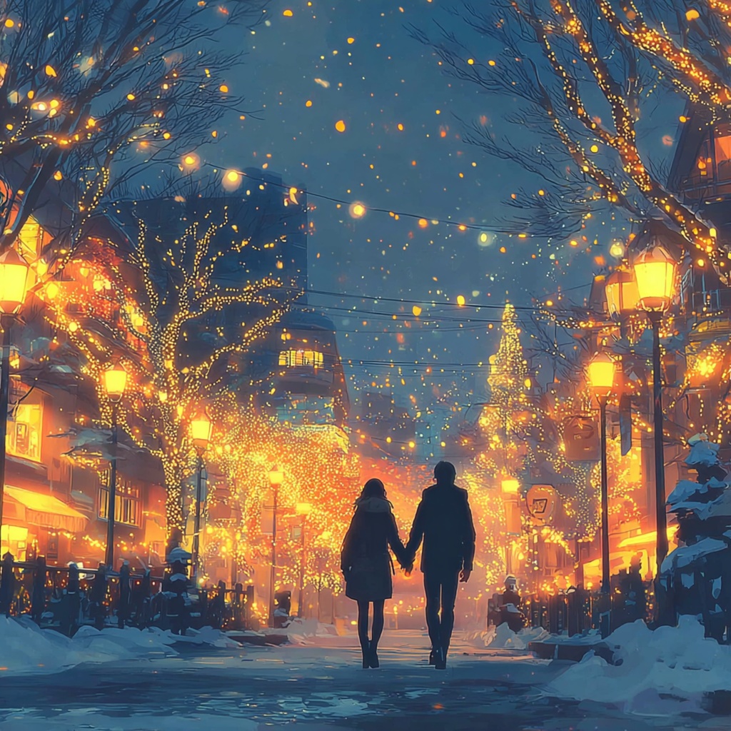 聖夜の灯火に包まれて、二人で歩む冬の魔法