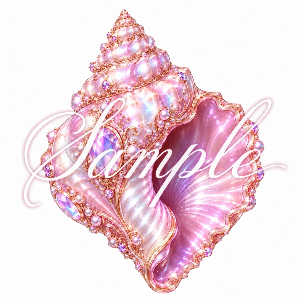 海のきらめき素材セット|貝殻・パール・サンゴ 透過PNG 全8点