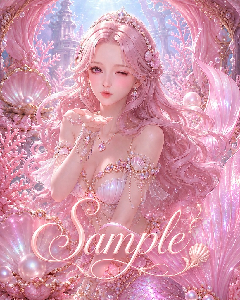海のきらめき素材セット|貝殻・パール・サンゴ 透過PNG 全8点