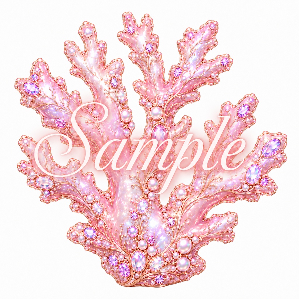 海のきらめき素材セット|貝殻・パール・サンゴ 透過PNG 全8点