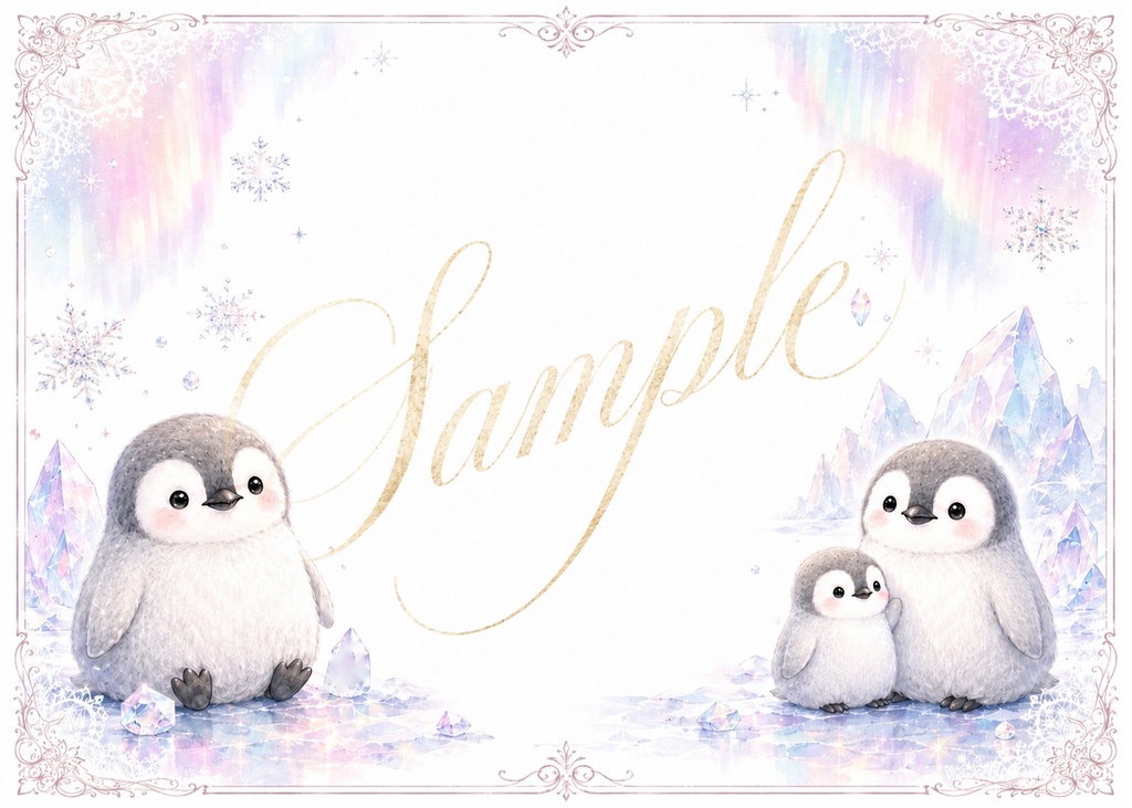 オーロラペンギン サンキューレター 素材セット 全7点