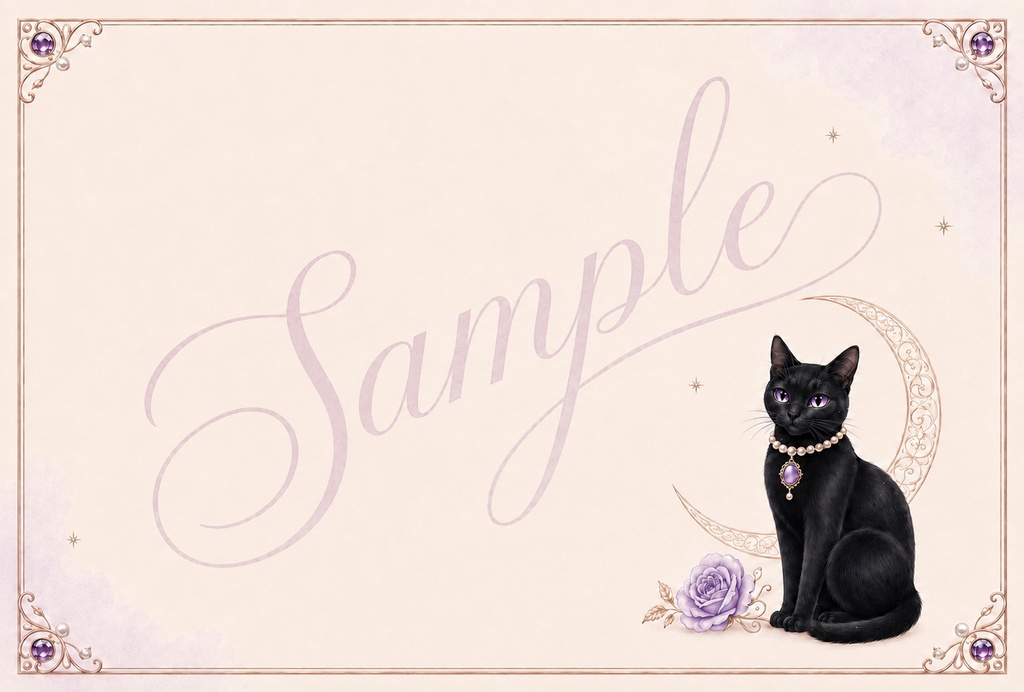 JOD風ハロウィン 黒猫モチーフ サンキューレター 素材セット 全8点