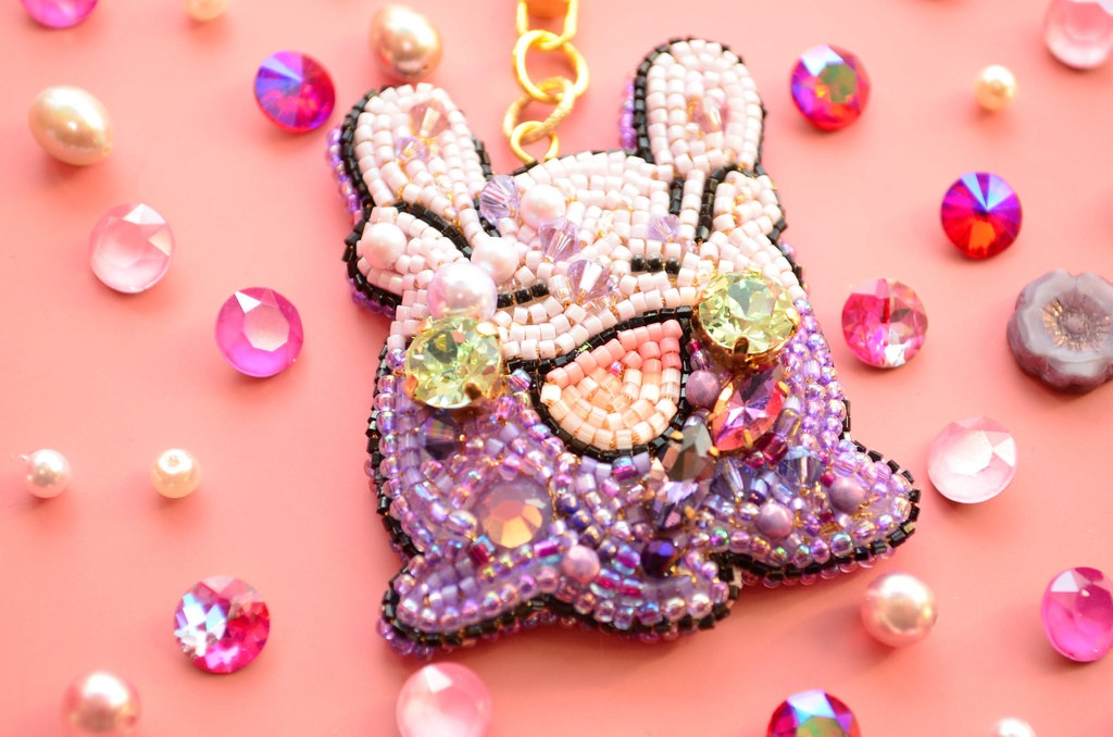 【キーホルダー】大きめヌメラちゃん【ビーズ刺繍】