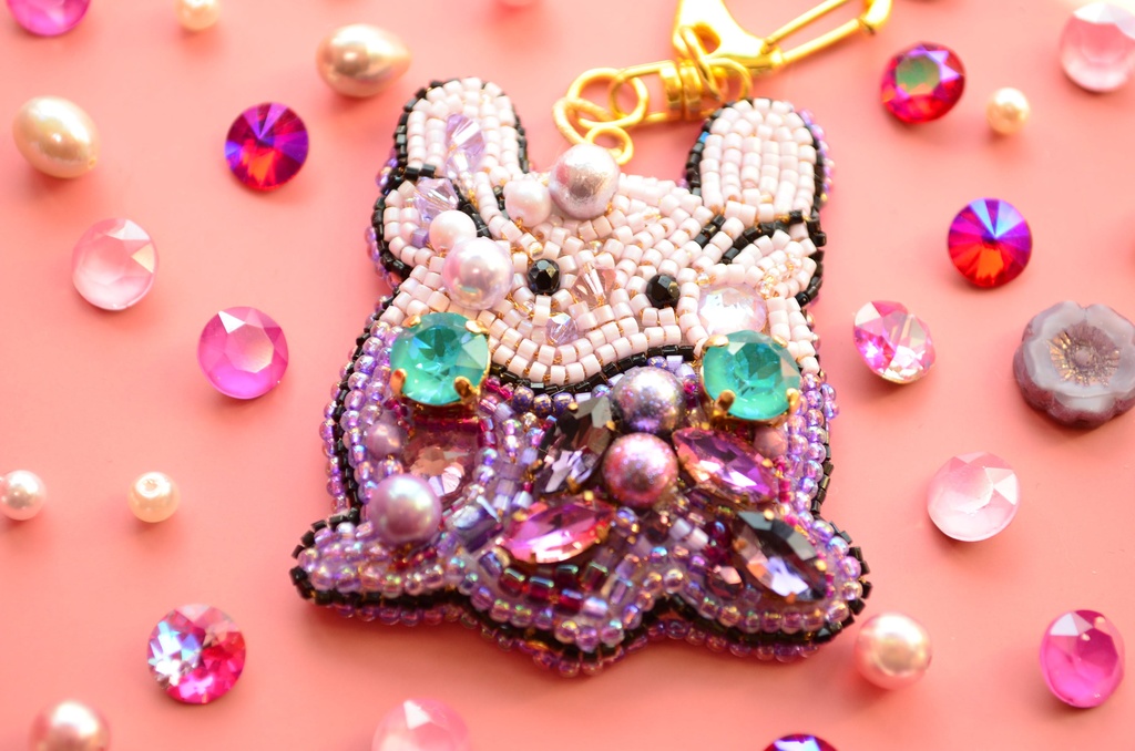 【キーホルダー】おおきめヌメラちゃん【ビーズ刺繍】