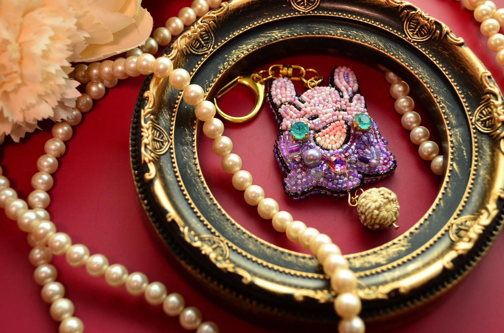 【キーホルダー】ヌメラちゃん【ビーズ刺繍】