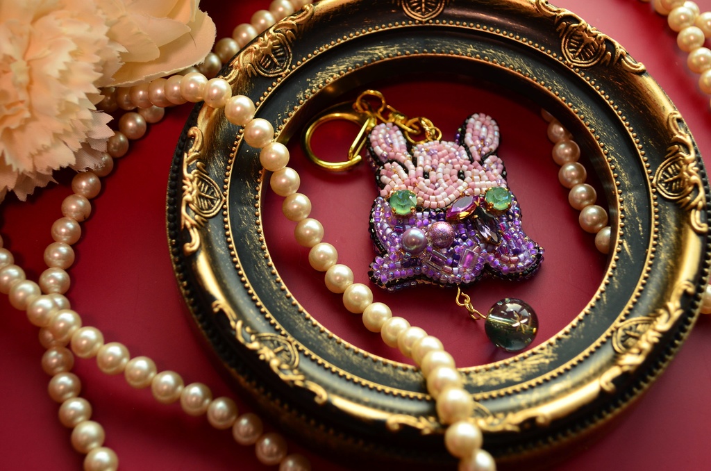 【キーホルダー】ヌメラちゃん【ビーズ刺繍】