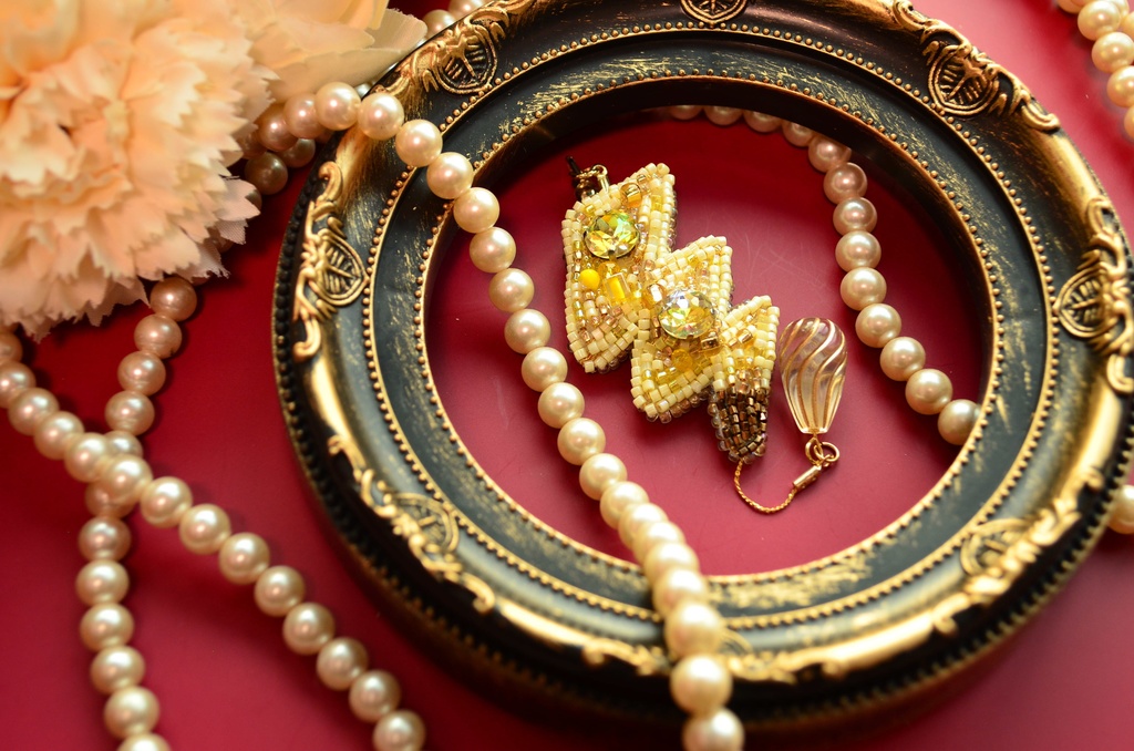 【キーホルダー】びかちゅうのしっぽ【ビーズ刺繍】