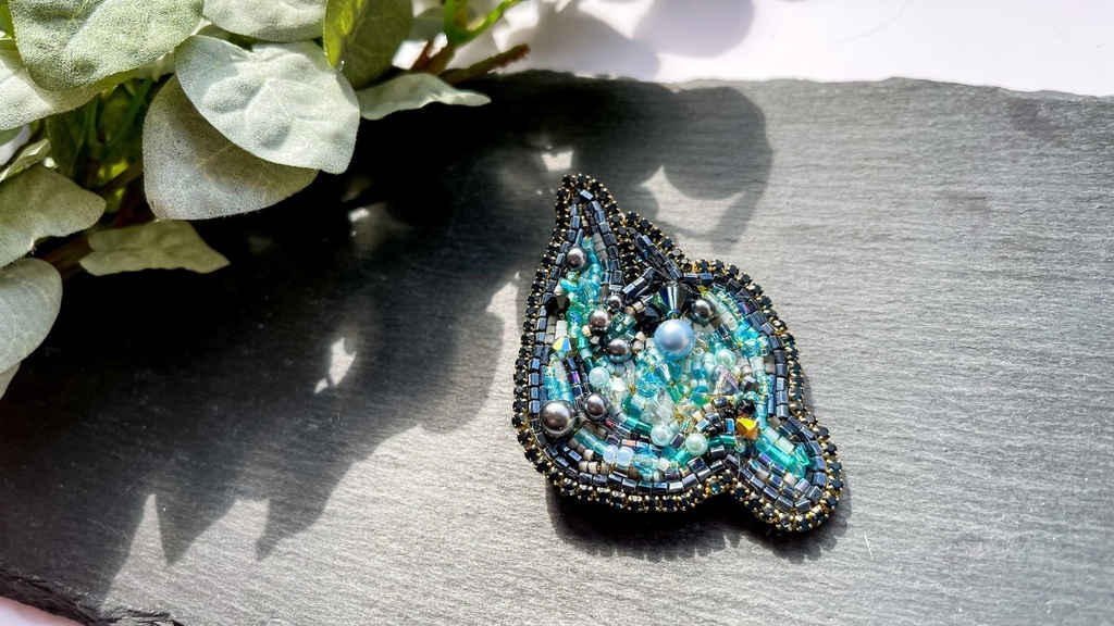 【ビーズ刺繍】青い炎