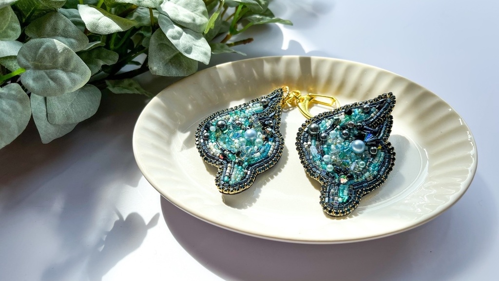 【ビーズ刺繍】青い炎