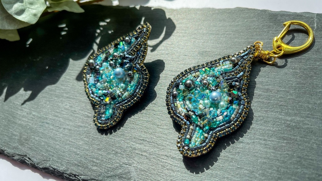 【ビーズ刺繍】青い炎