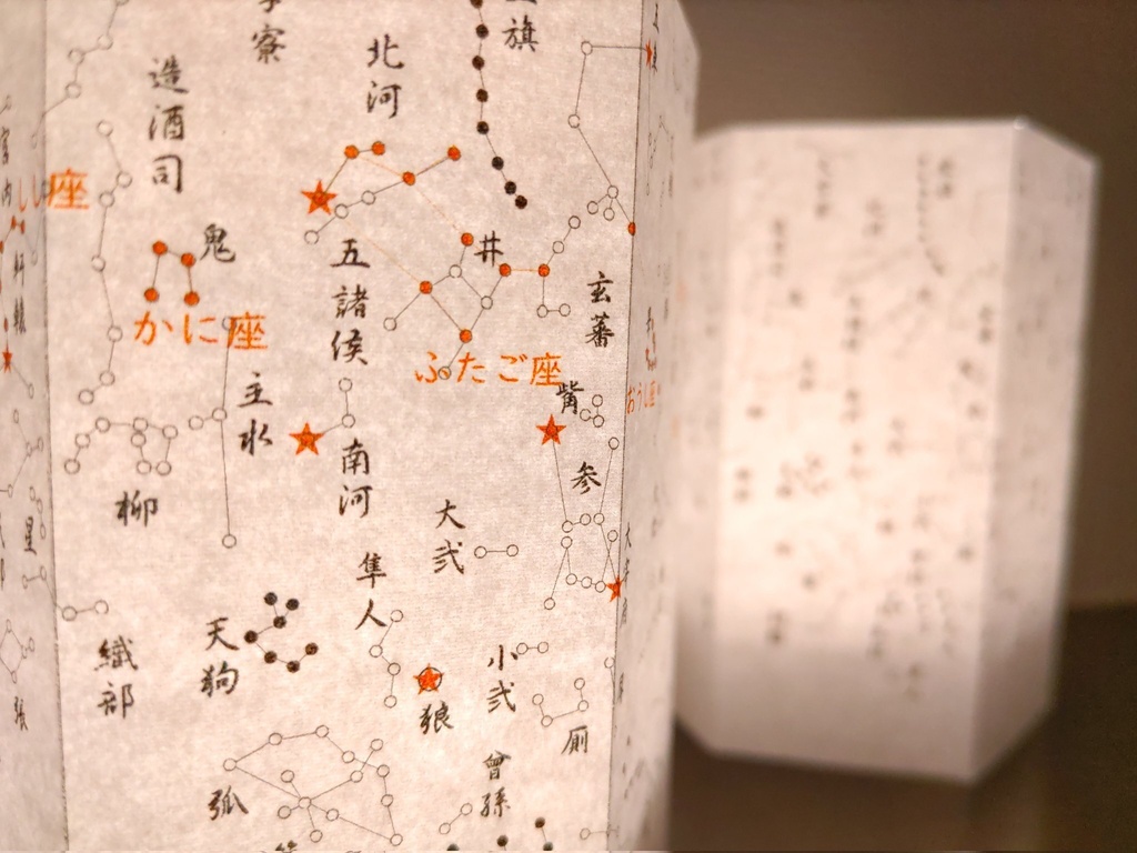 江戸のプラネタリウム行燈(12星座と一等星入り)